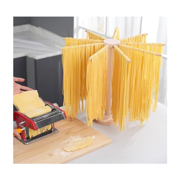 Pasta Drying Rack, Large Wood Pasta Rack Collapsible for Fresh Pasta Noodle Spag - Picture 2 of 6